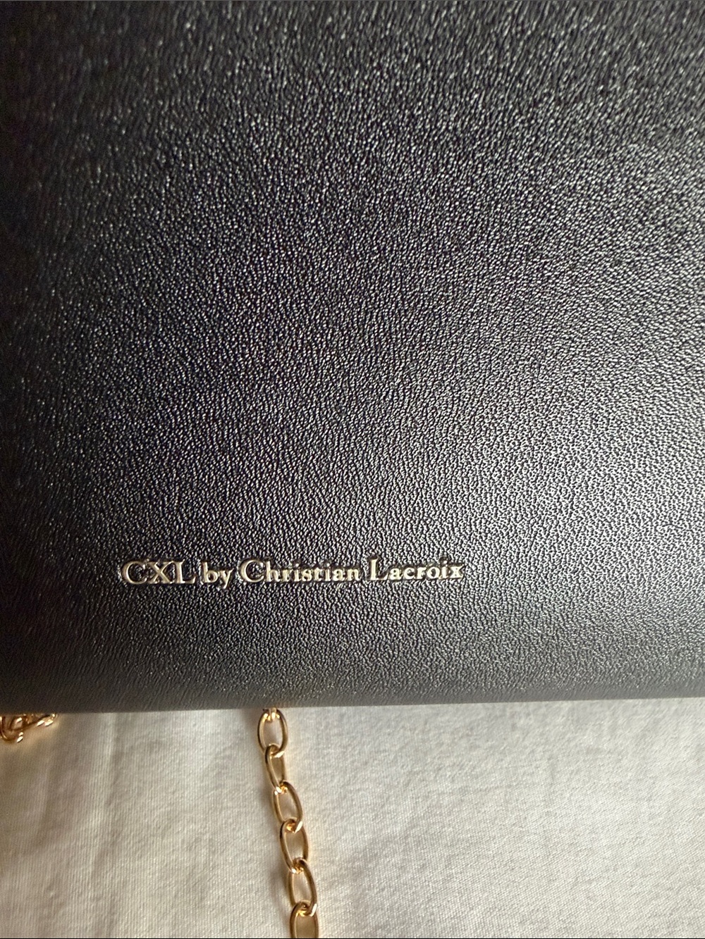 Christian Lacroix Black Evening Clutch with Gold Chain - Picture 6 of 7
